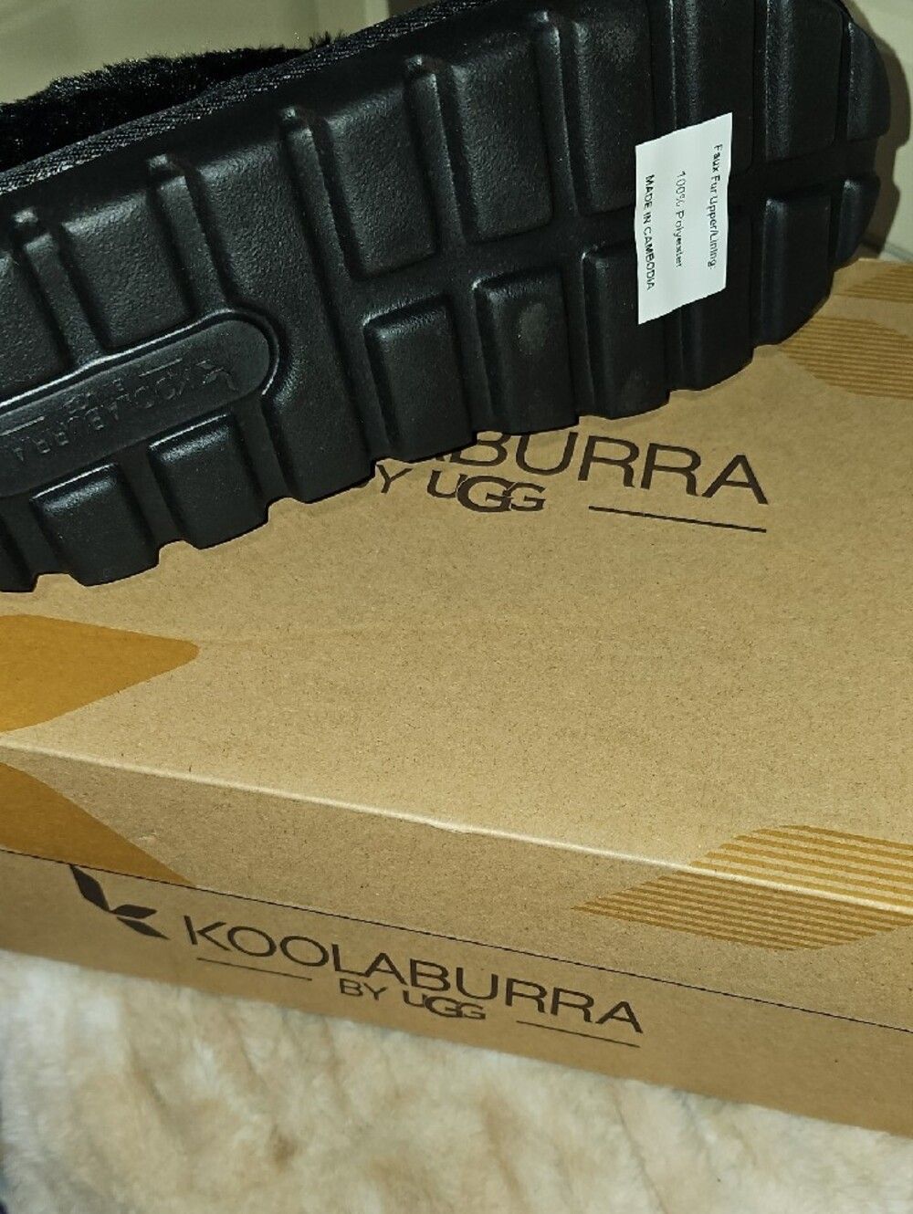 Koolaburra W Tizzey Black Faux Fur Slip-On Sueded Clog Size 10 - Picture 5 of 6
